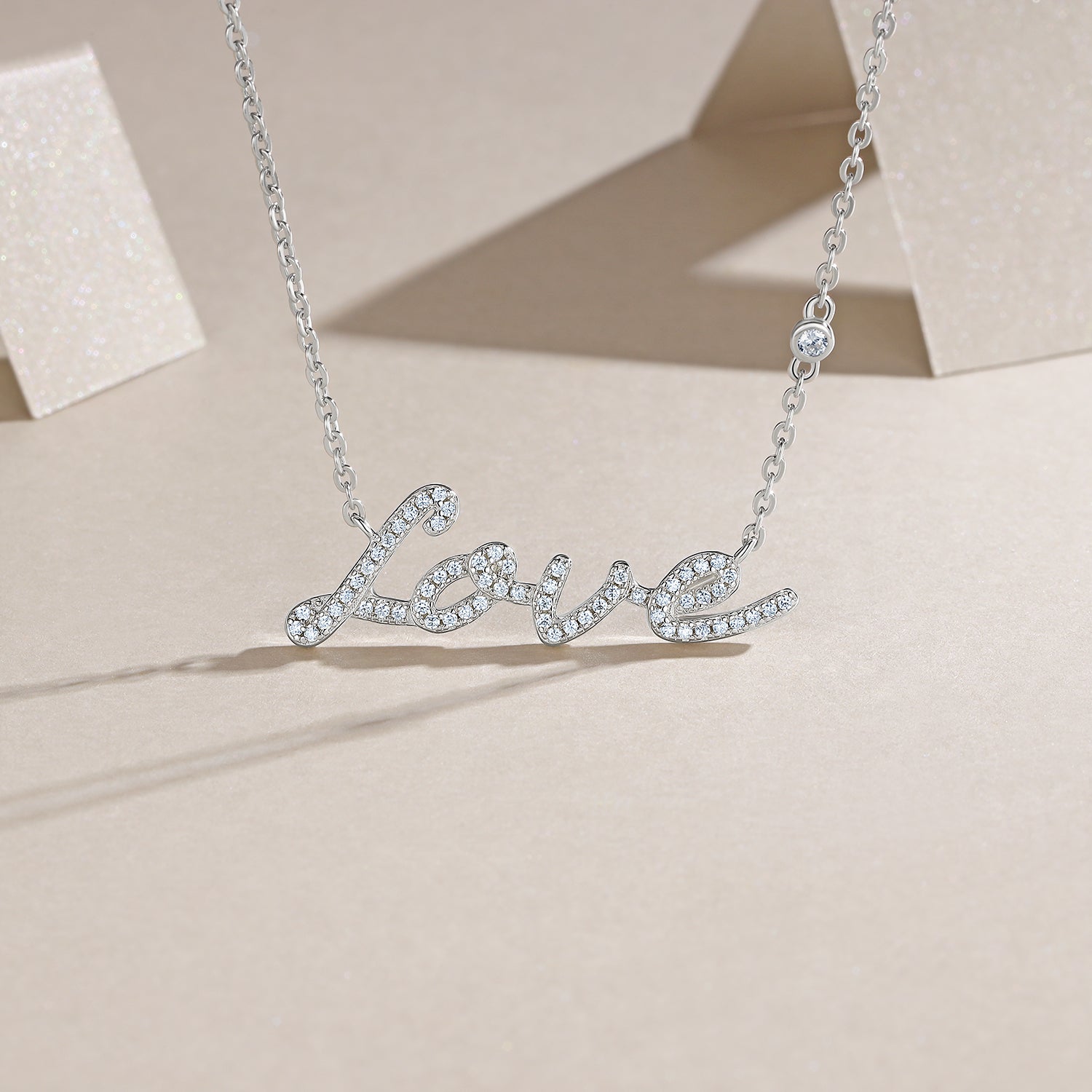 Love's Embrace Moissanite Necklace Silver