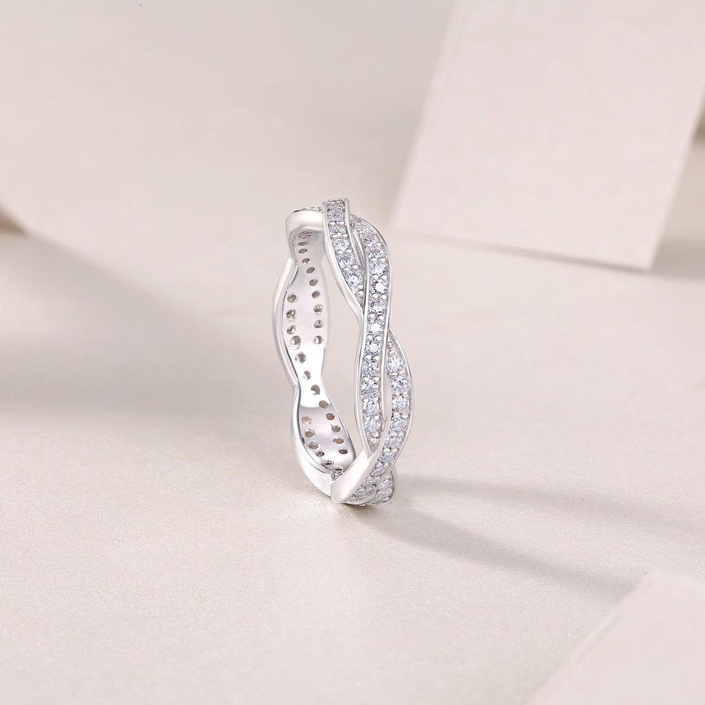 Stellar Braid Ring Moissanite S925 Silver