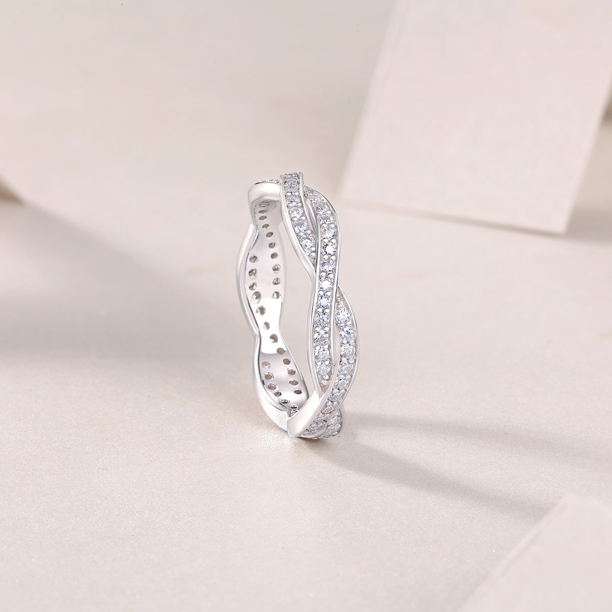 Stellar Braid Ring Moissanite S925 Silver