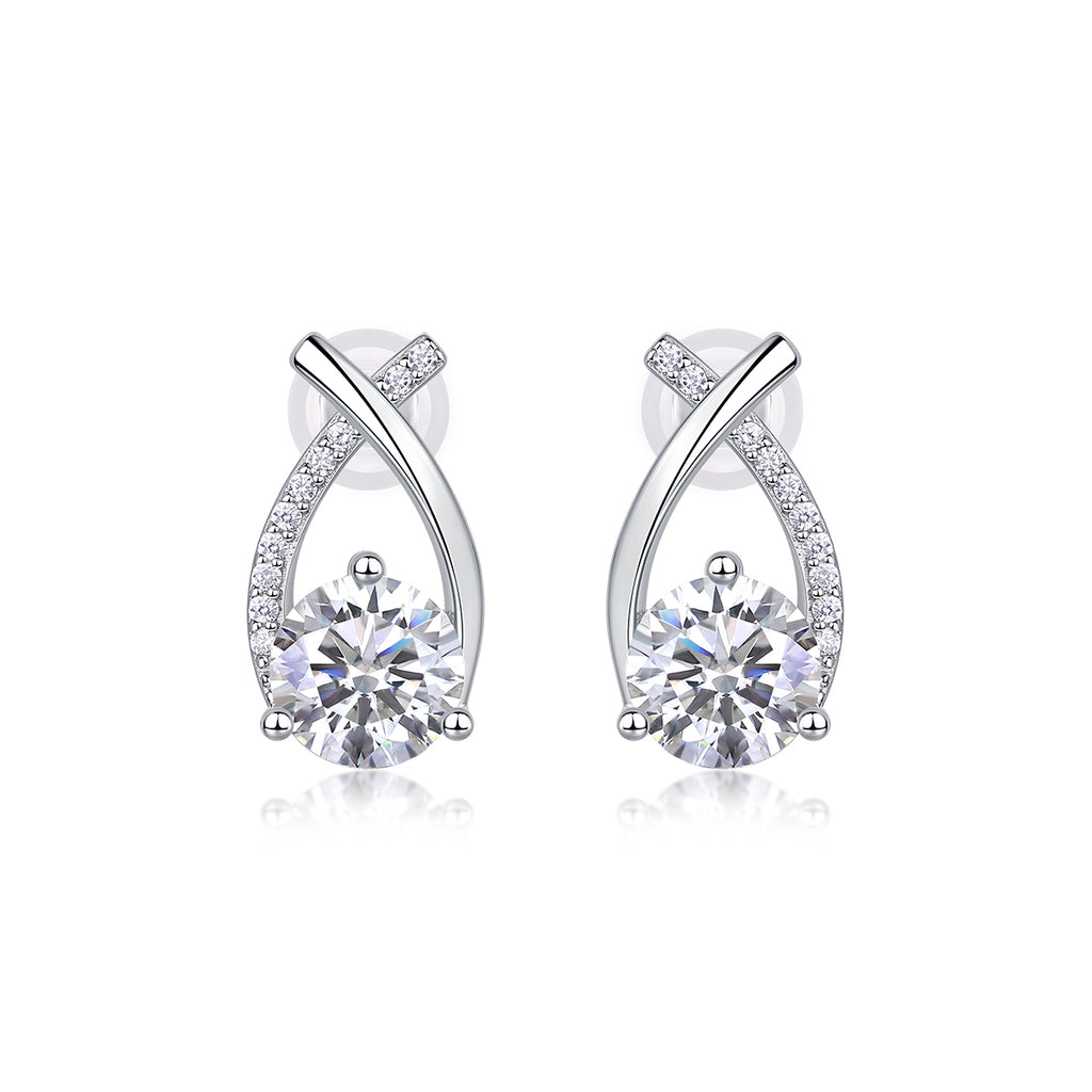 Galactic Bloom Moissanite Stud Earrings 1ct