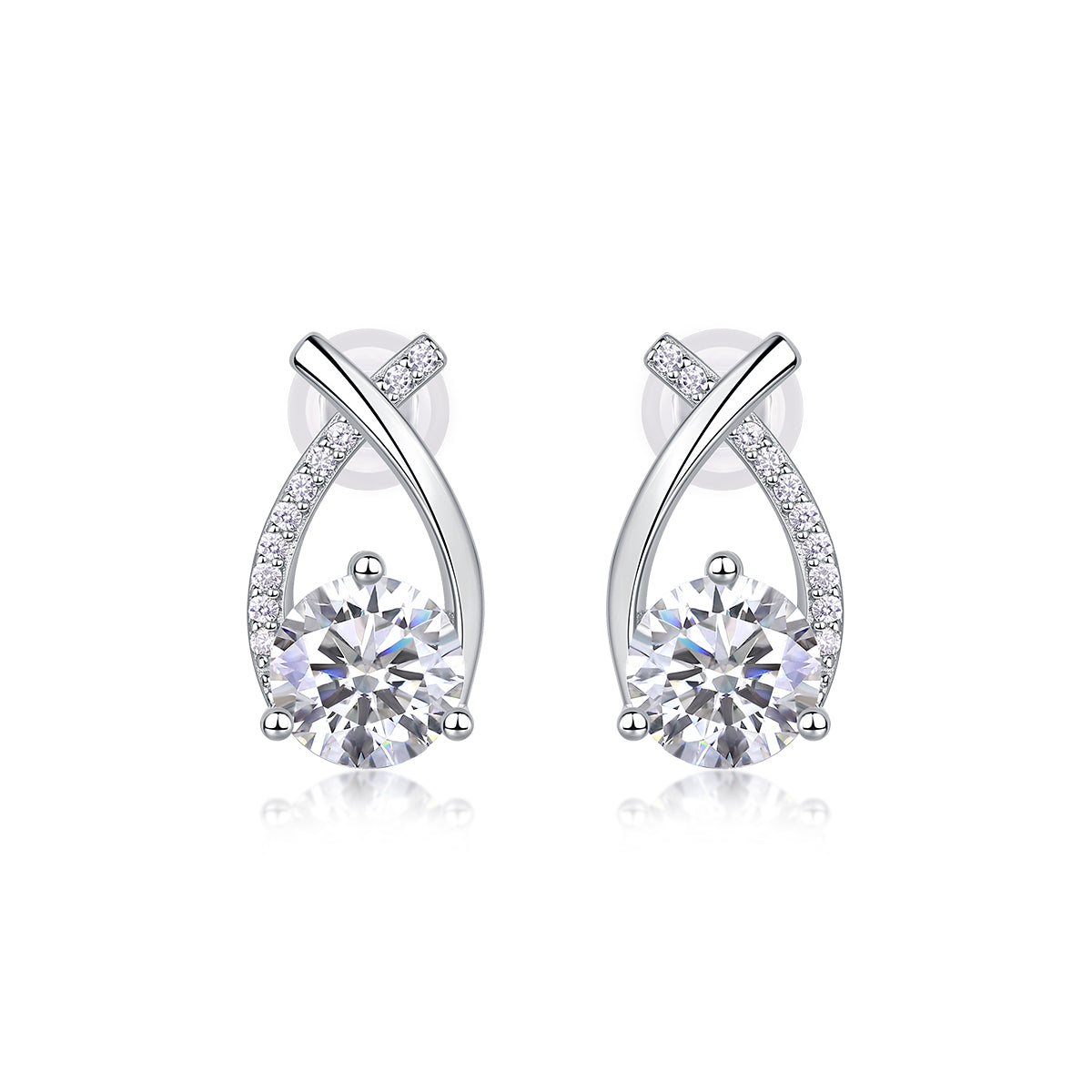 Galactic Bloom Moissanite Stud Earrings 1ct
