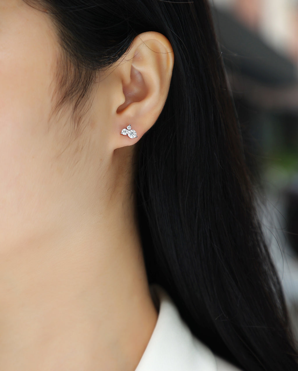 Moissanite Stud Earrings 0.3ct S925 Silver Platinum