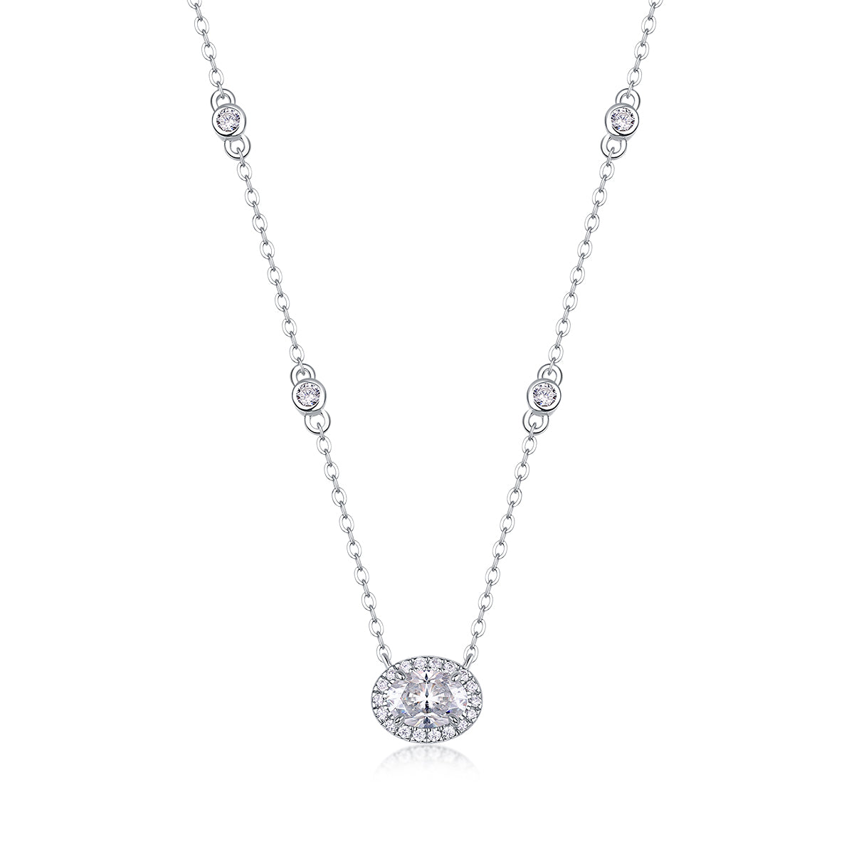 Universe's Eye Moissanite Necklace - 5x7 40cm