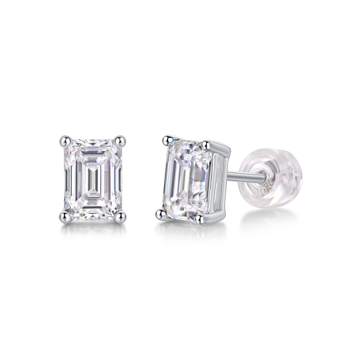 Canopus Moissanite Earrings - Octagonal 5x7mm