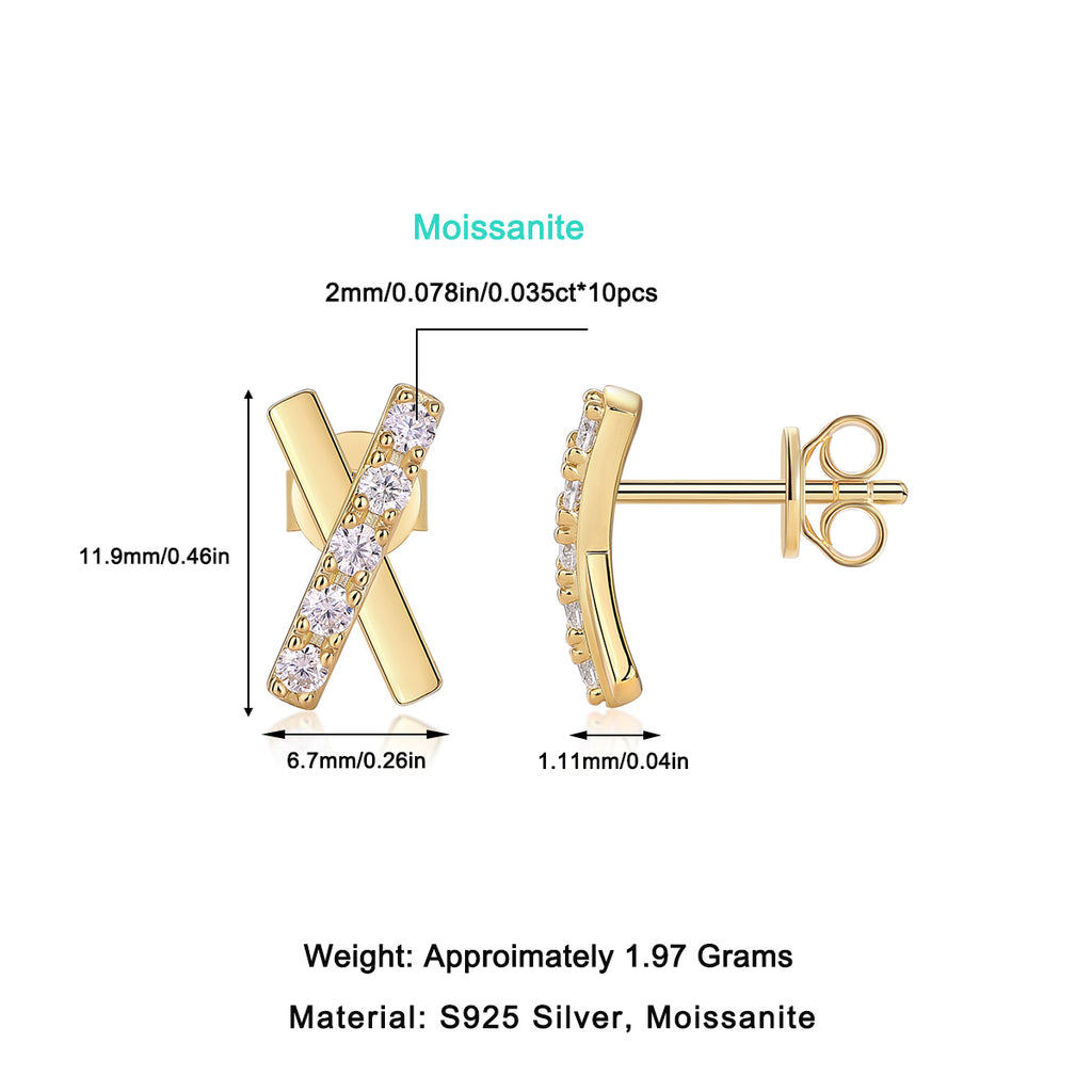 Quintessence Moissanite Stud Earrings Gold-Plated