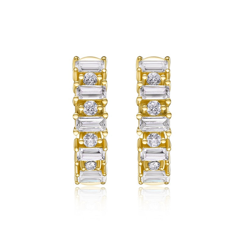 Meteor Song Moissanite Earrings Gold
